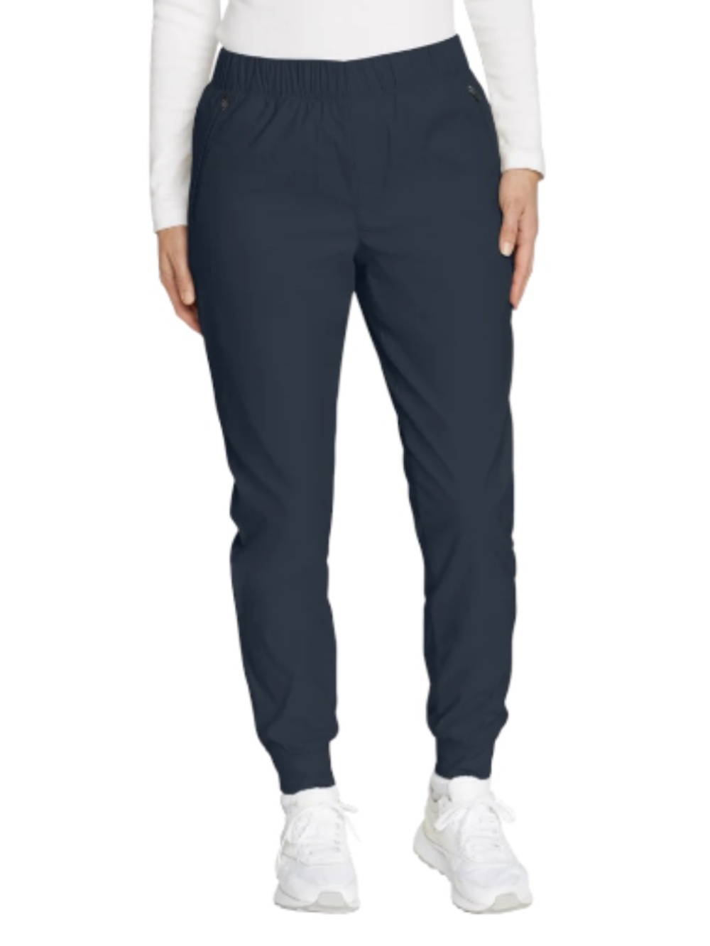 Eddie Bauer Womens Navy Fleece Lined Elastic Waist Jogger Pants 10